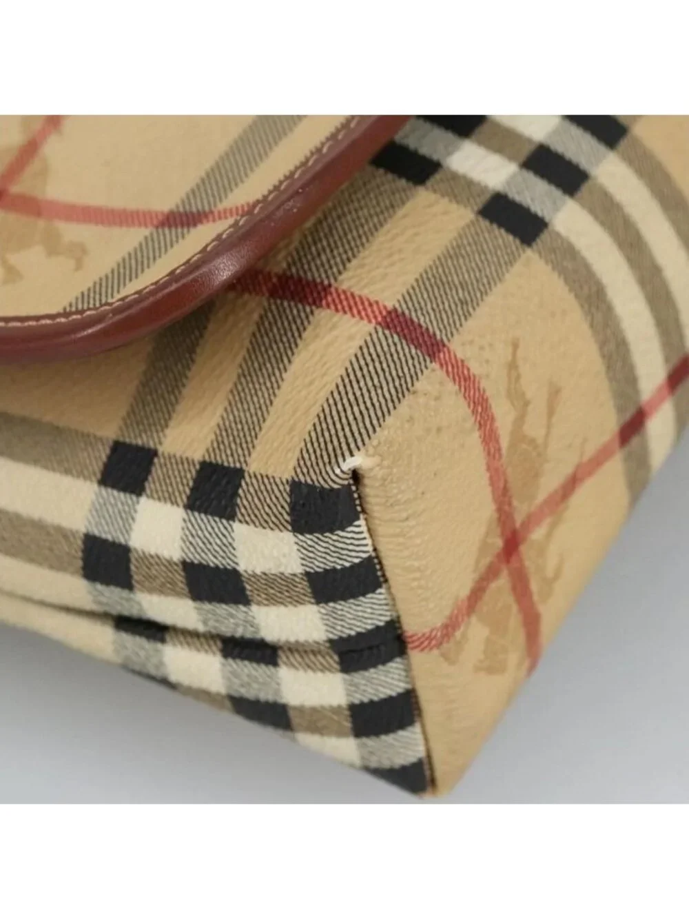 Authentic BURBERRY Nova Check Shoulder Bag PVC Beige Gold - Picture 16 of 16